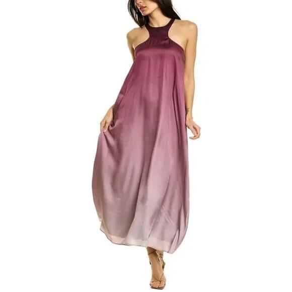 AllSaints Vera Kai Berry Pink Ombre Sleeveless Racerback Maxi Dress Size 0 - Picture 1 of 6